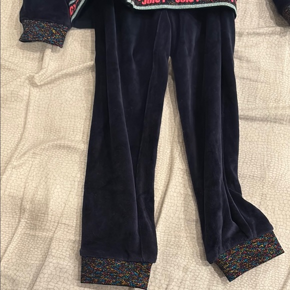 NWT Juicy Couture Blue Velour Track Pants - Picture 3 of 4